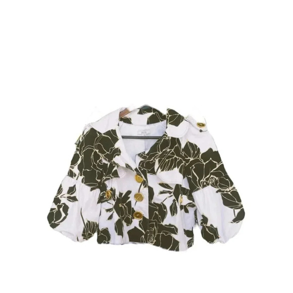 Cache Vintage Cropped Floral Jacket Large Statement Button Up Size Large - Picture 1 of 14